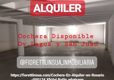 COCHERA EN ALQUILER OV. LAGOS Y SAN JUAN (IMPUESTOS Y EXPENSAS INCLUIDAS)